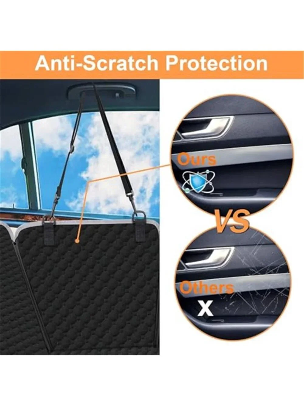 Dog Car Seat Cover for Back Seat, Waterproof Dog Hammock for Car